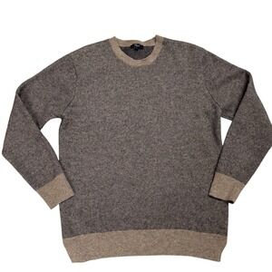Rails Mens Wool Blend Pullover Sweater L‎ Navy Flax  Geometric Crew Neck